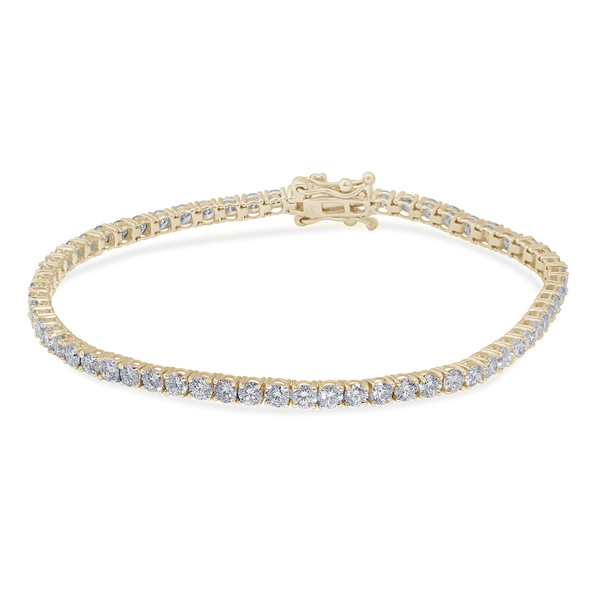 SPECIAL! 2.98ct G SI 14K Yellow Gold Round Diamond Tennis Bracelet 7" Long