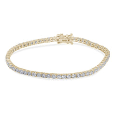 SPECIAL! 2.97ct G SI 14K Yellow Gold Round Diamond Tennis Bracelet 7" Long