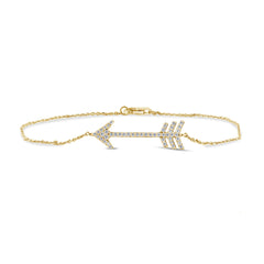 SPECIAL! .20ct G SI 14K Yellow Gold Diamond Arrow Style Bracelet 7.5" Long
