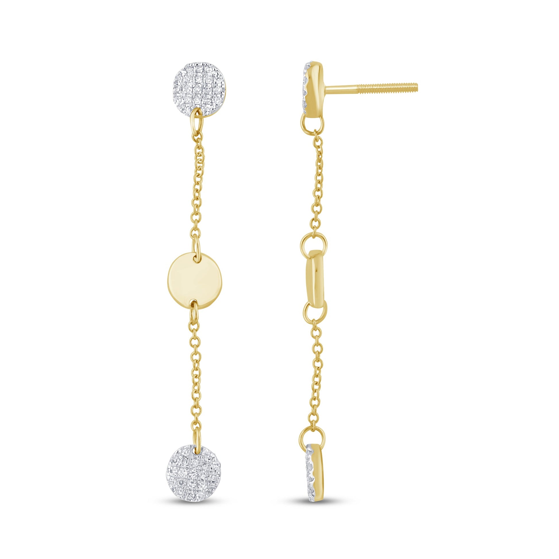 SPECIAL! .20ct G SI 14K Yellow Gold Diamond Round Dangling Earrings