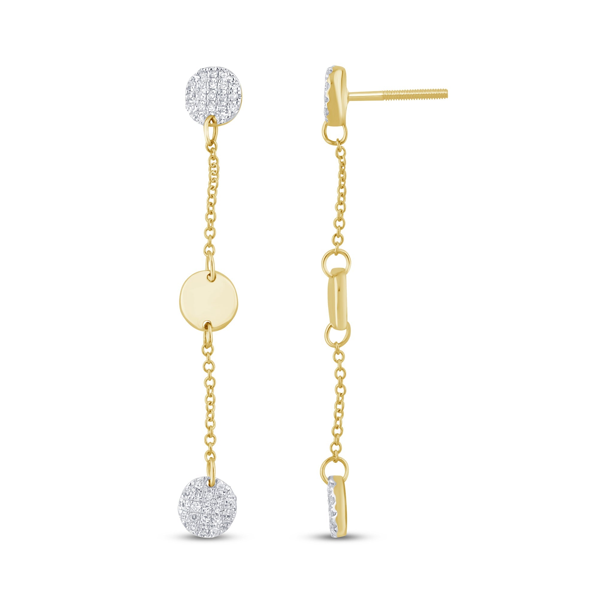 SPECIAL! .20ct G SI 14K Yellow Gold Diamond Round Dangling Earrings