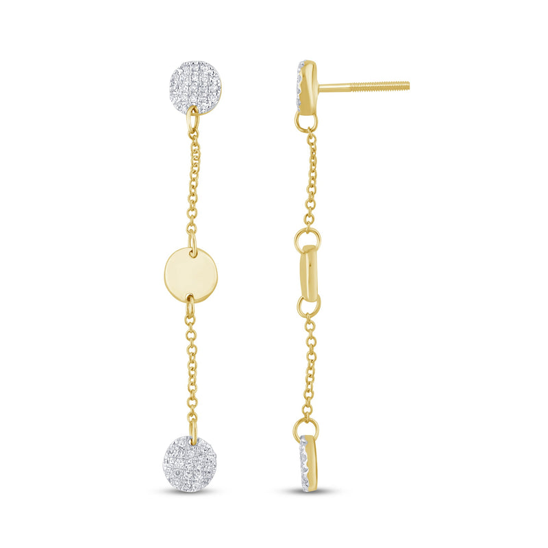SPECIAL! .20ct G SI 14K Yellow Gold Diamond Round Dangling Earrings