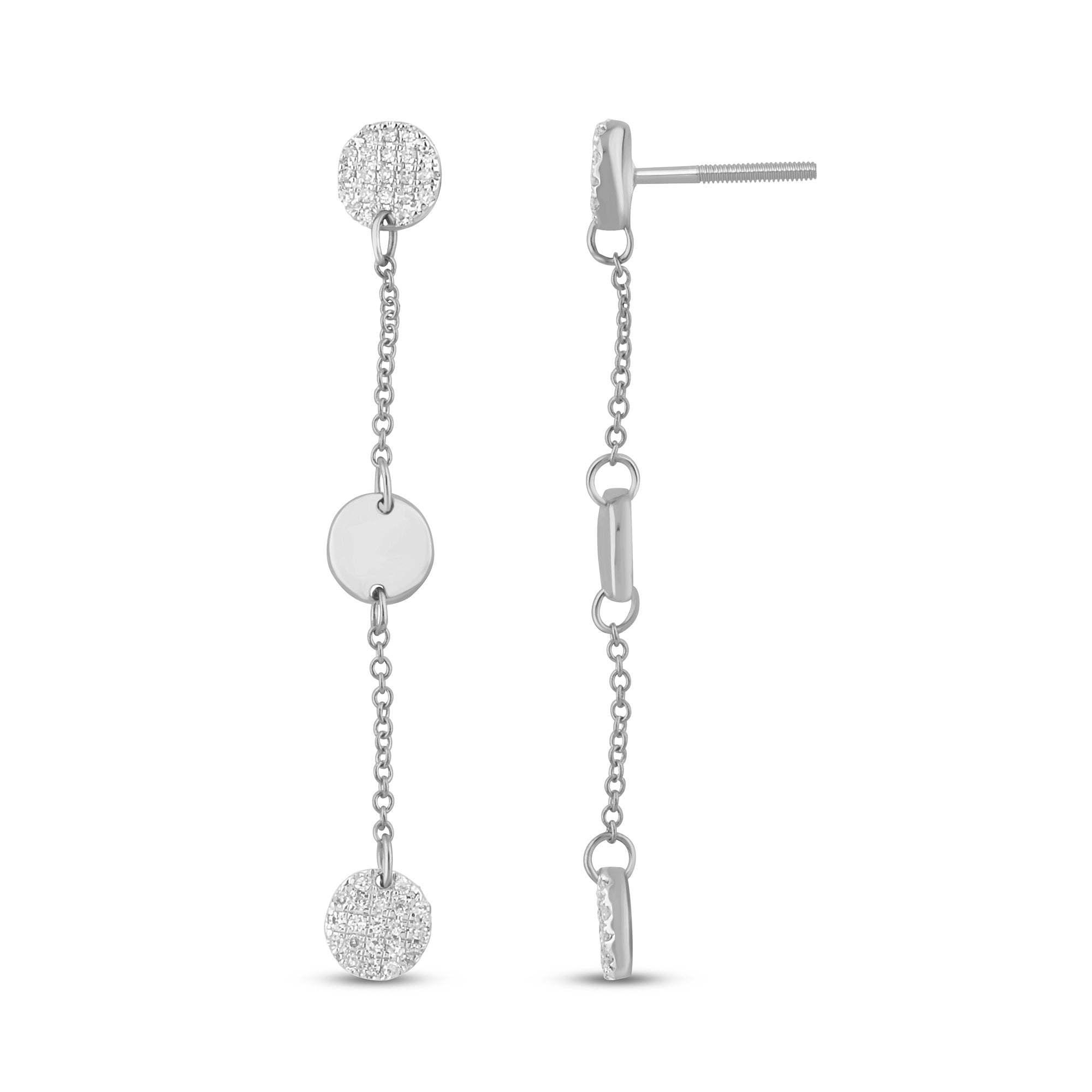 SPECIAL! .21ct G SI 14K White Gold Diamond Round Dangling Earrings
