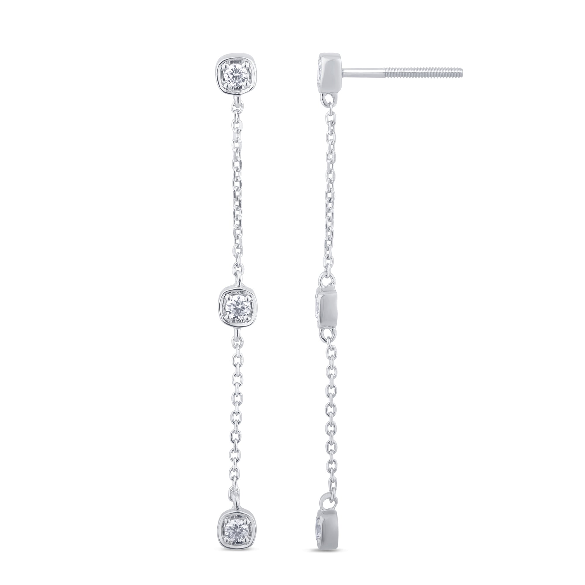 DIAMOND CLOSEOUT! .27ct G SI 14K White Gold Diamond Dangle Earrings
