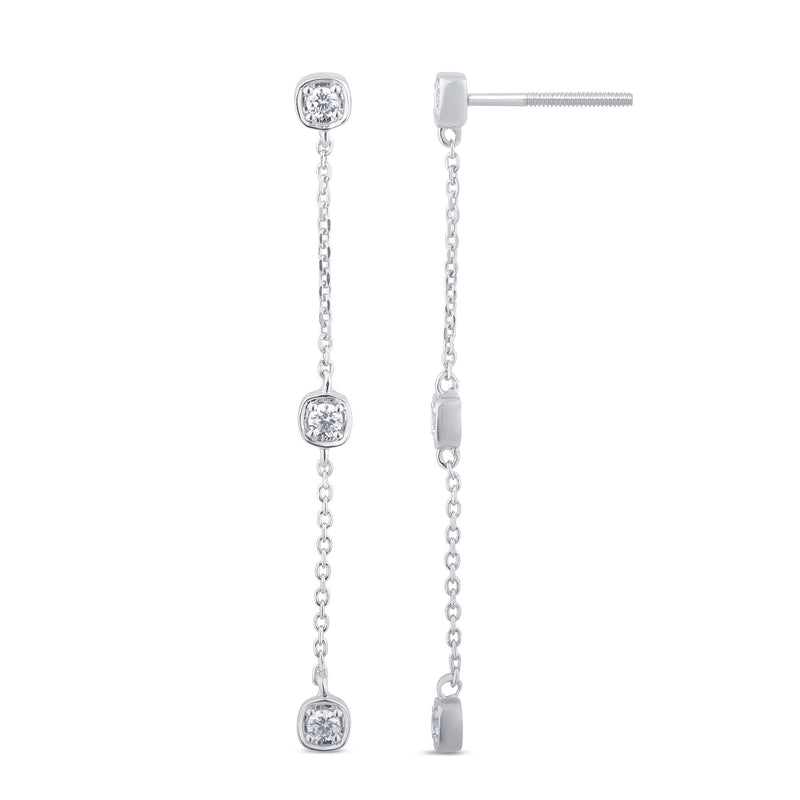 DIAMOND CLOSEOUT! .27ct G SI 14K White Gold Diamond Dangle Earrings