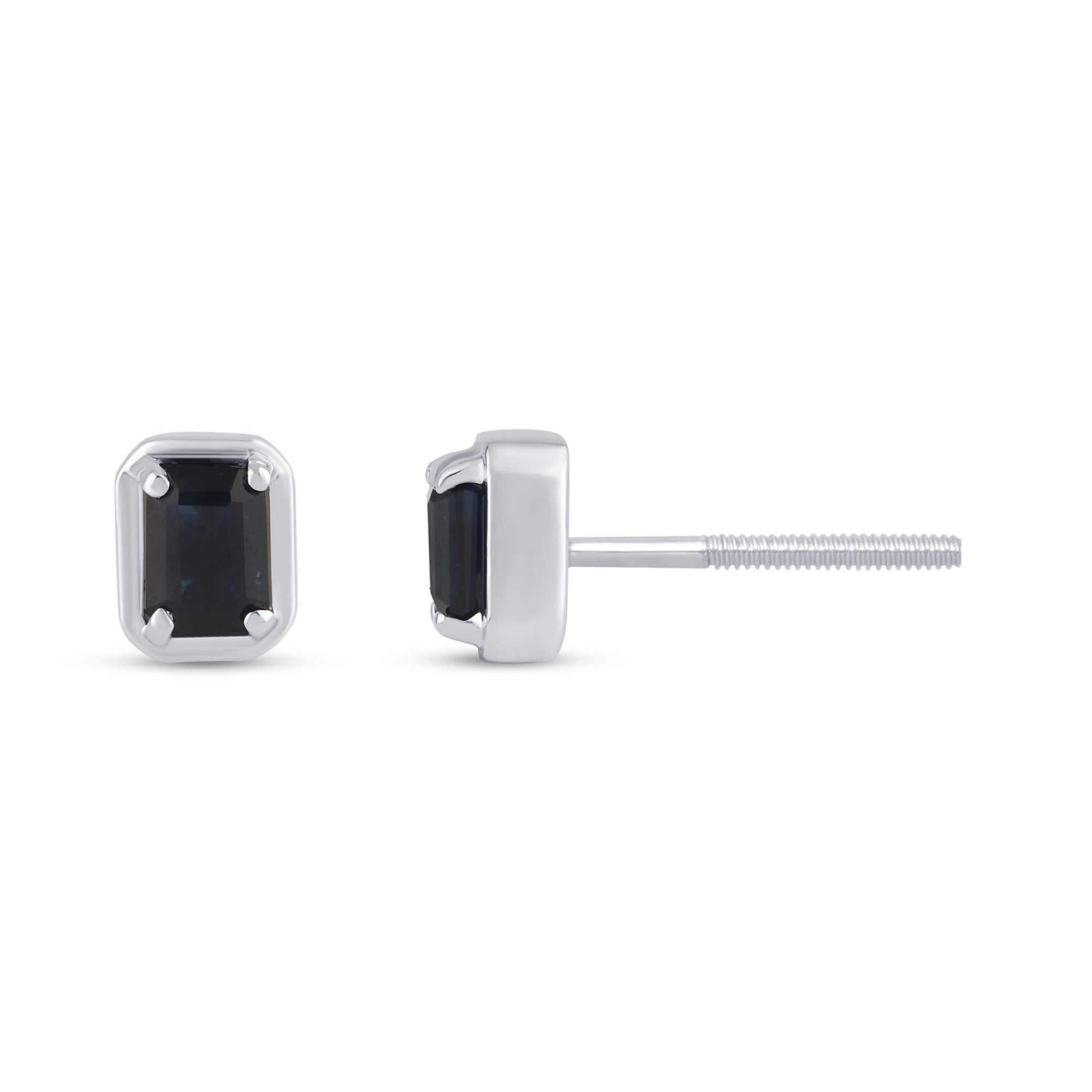 .56ct G SI 14K White Gold Blue Sapphire Stud Earrings