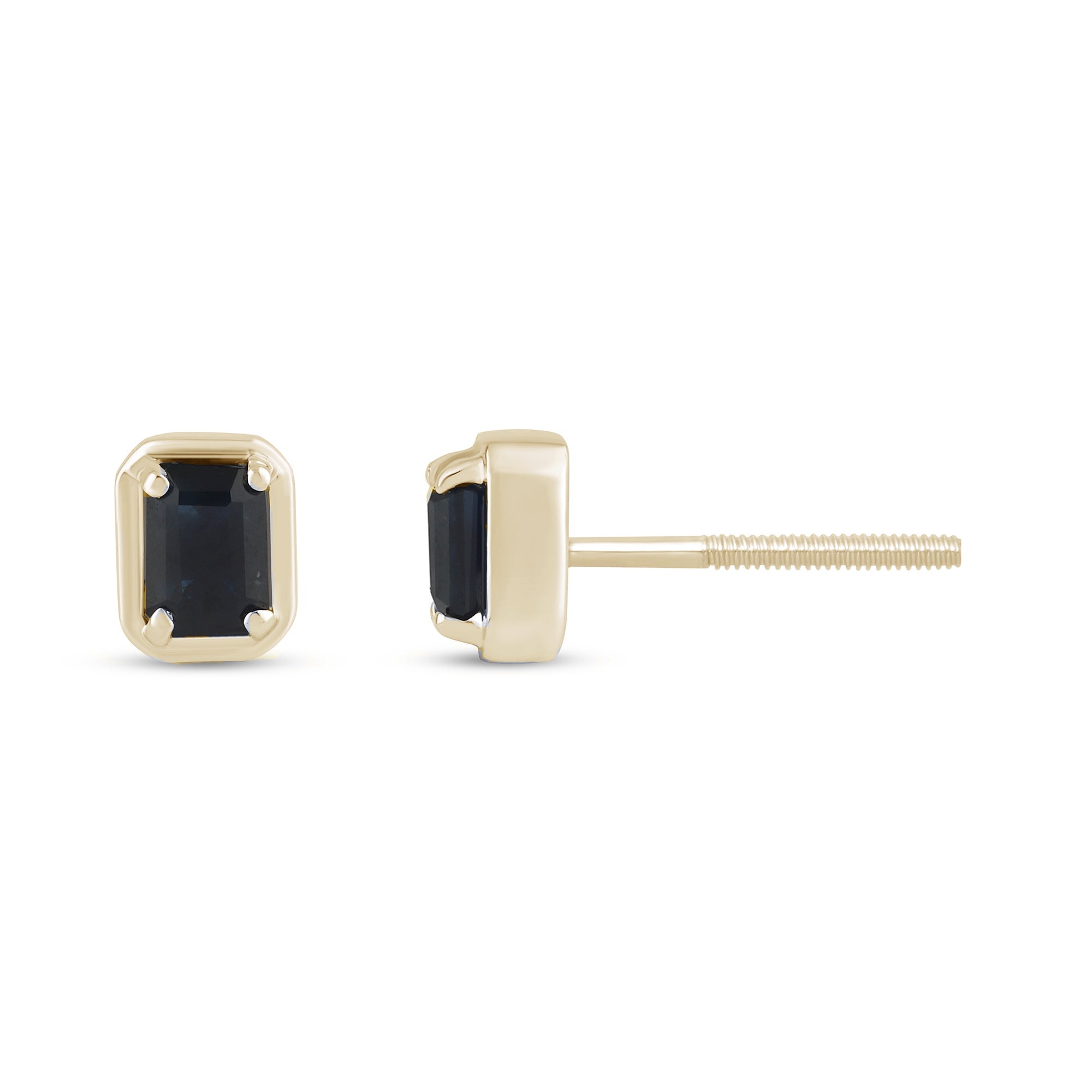 .51ct G SI 14K Yellow Gold Blue Sapphire Gemstone Stud Earrings