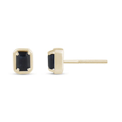 .51ct G SI 14K Yellow Gold Blue Sapphire Gemstone Stud Earrings