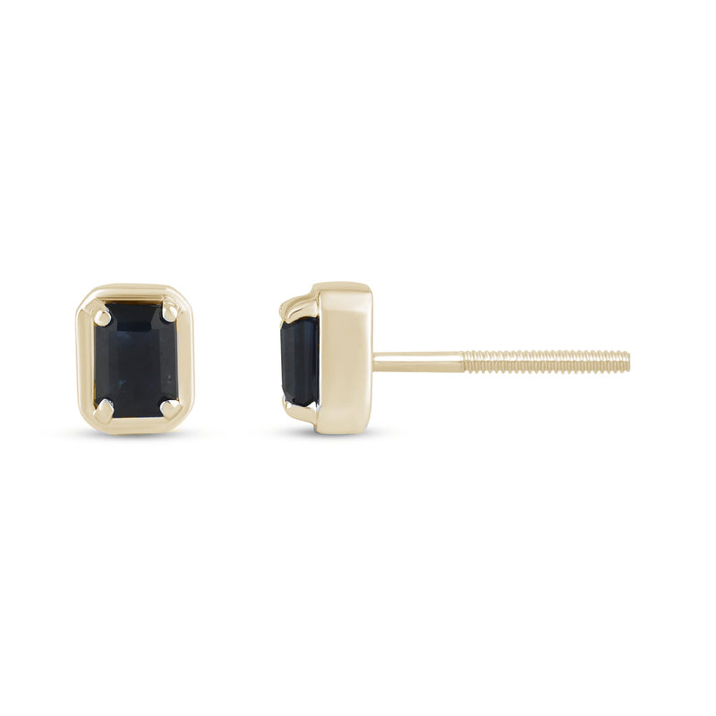 .51ct G SI 14K Yellow Gold Blue Sapphire Gemstone Stud Earrings