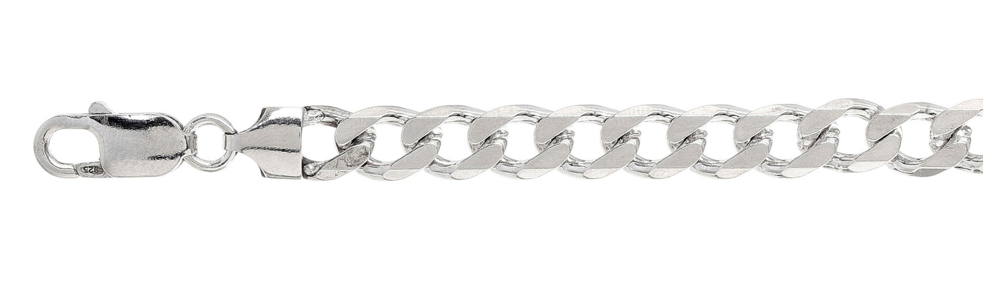 200-8MM Curb Chain .925 Sterling Silver Made in Italy Available in 24"- 30" inches NEW