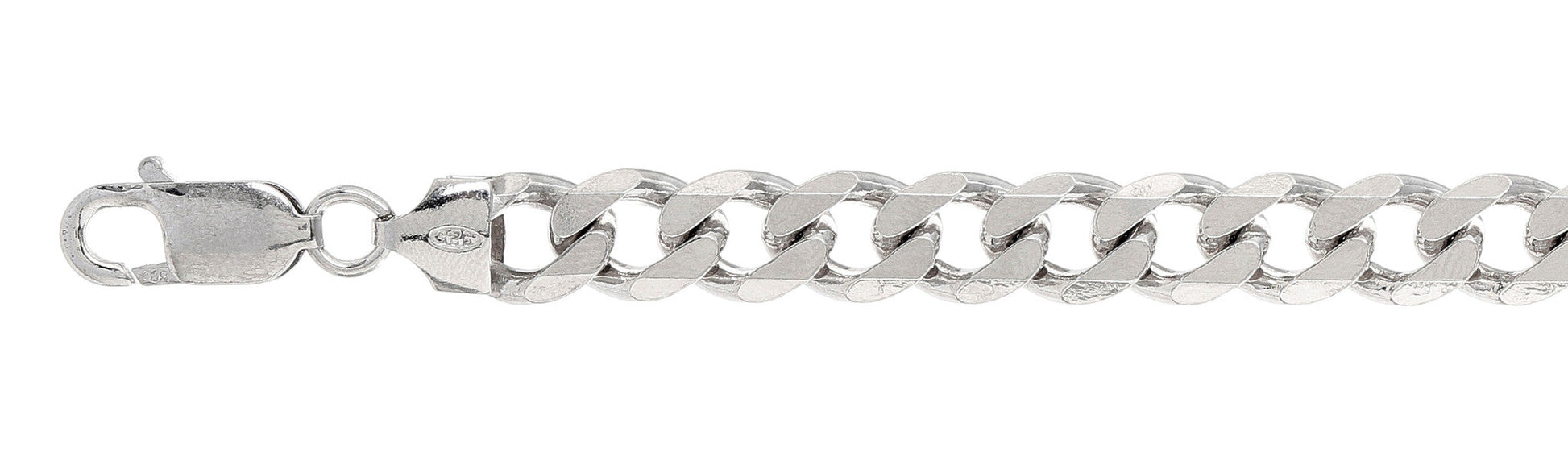 250-10MM Curb Chain .925  Solid Sterling Silver Sizes 8-32" NEW
