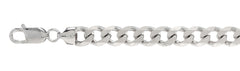220-9.6MM Flat Curb Chain .925  Solid Sterling Silver Sizes 8-32" NEW