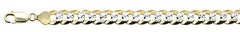 CLOSEOUT 20% OFF!  180-7.5MM Two Tone Yellow Plated & White Pave Curb Chain .925 Solid Sterling Silver Sizes 8"-30" NEW