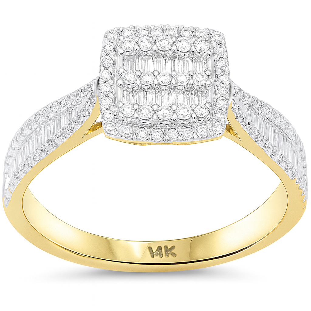 SPECIAL! .57ct G SI 14kt Yellow Gold Square Shape Diamond Modern Ring Size 6.5