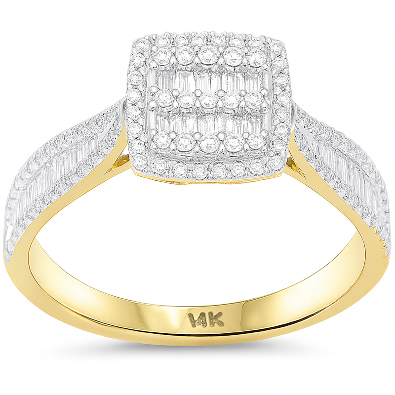 SPECIAL! .58ct G SI 14kt Yellow Gold Square Shape Diamond Modern Ring Size 6.5
