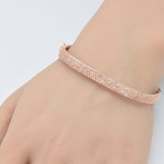 SPECIAL! 1.98ct G SI 14K Rose Gold Diamond Medium Square Bangle Bracelet 6.5"