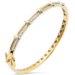 SPECIAL!.38ct G SI 14K Yellow Gold Trendy Diamond Bangle Bracelet
