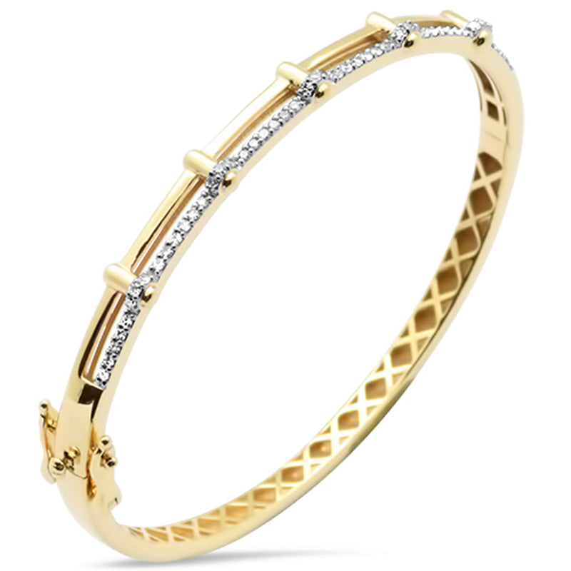 SPECIAL!.38ct G SI 14K Yellow Gold Trendy Diamond Bangle Bracelet