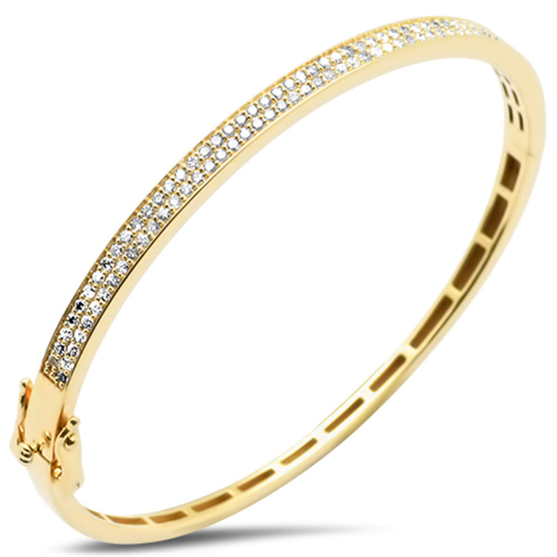 SPECIAL!.97ct G SI 14K Yellow Gold Pave Set Diamond Bangle Bracelet