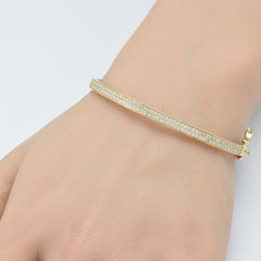 SPECIAL!.97ct G SI 14K Yellow Gold Pave Set Diamond Bangle Bracelet