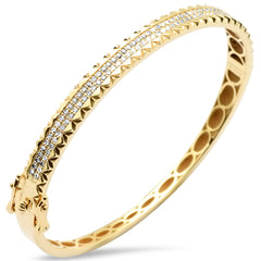 SPECIAL!.72ct G SI 14K Yellow Gold Diamond Trendy Bangle Bracelet