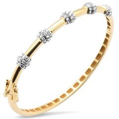 SPECIAL!.72ct G SI 14K Yellow Gold Modern Diamond Bangle Bracelet