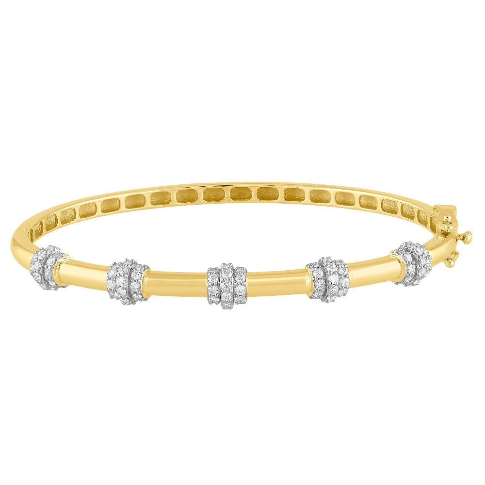 SPECIAL!.72ct G SI 14K Yellow Gold Modern Diamond Bangle Bracelet