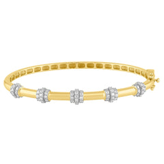 SPECIAL!.72ct G SI 14K Yellow Gold Modern Diamond Bangle Bracelet