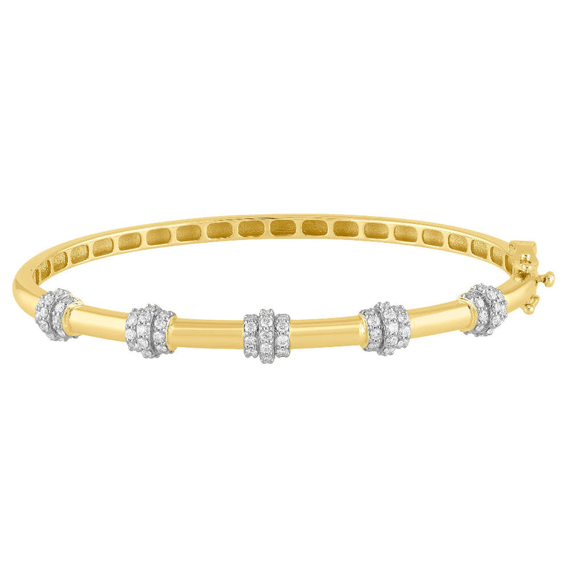 SPECIAL!.72ct G SI 14K Yellow Gold Modern Diamond Bangle Bracelet