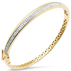 SPECIAL!.73ct G SI 14K Yellow Gold Round Diamond Bangle Bracelet
