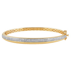 SPECIAL!.73ct G SI 14K Yellow Gold Round Diamond Bangle Bracelet