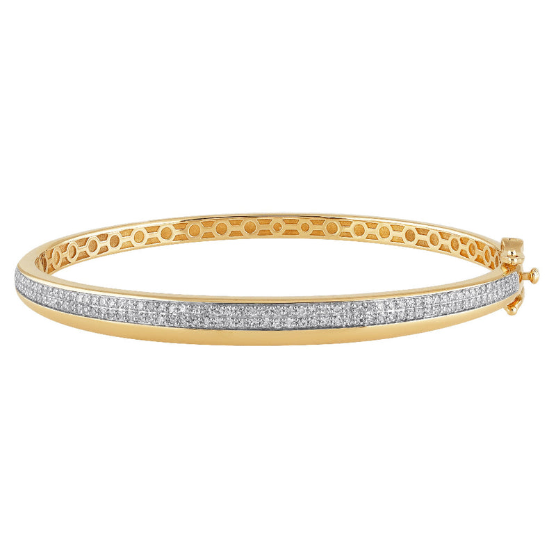 SPECIAL!.73ct G SI 14K Yellow Gold Round Diamond Bangle Bracelet