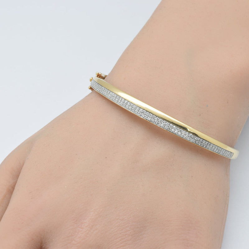 SPECIAL!.73ct G SI 14K Yellow Gold Round Diamond Bangle Bracelet