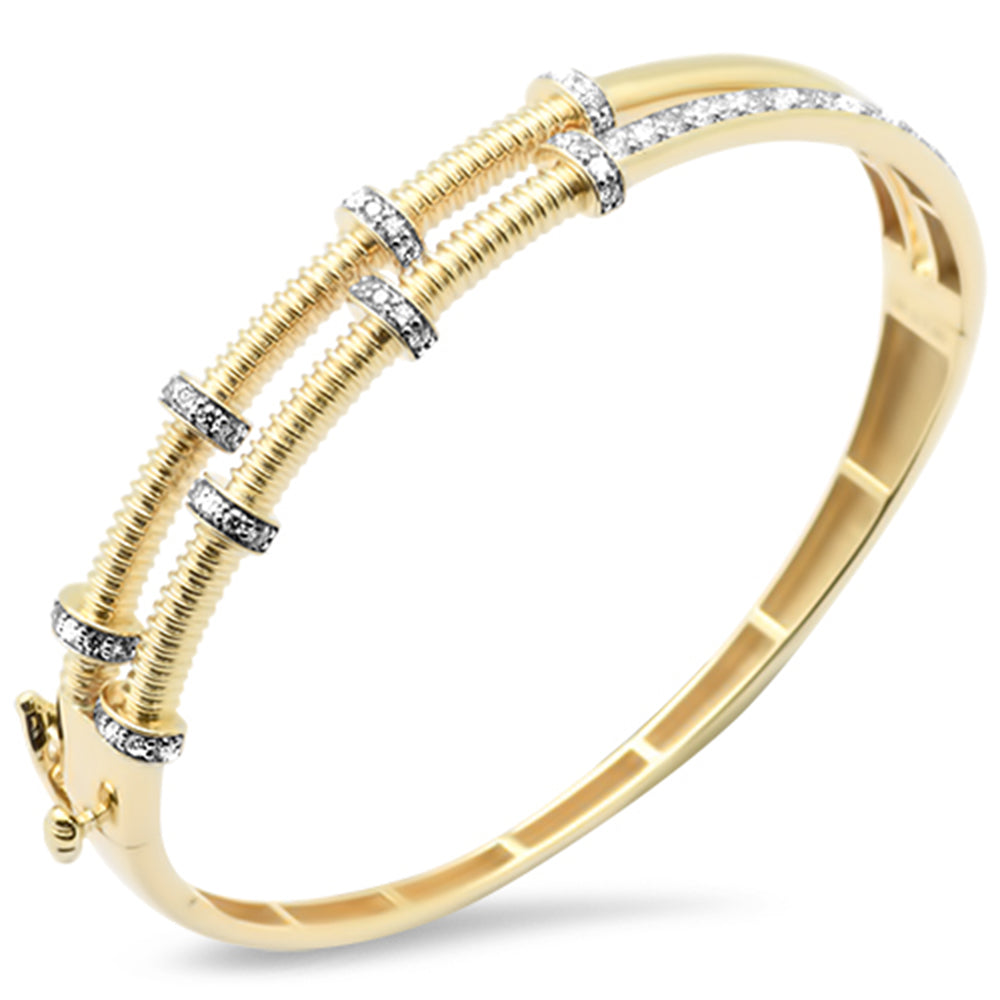 SPECIAL!.97ct G SI 14K Yellow Gold Diamond Nut & Bolt Style Bangle Bracelet