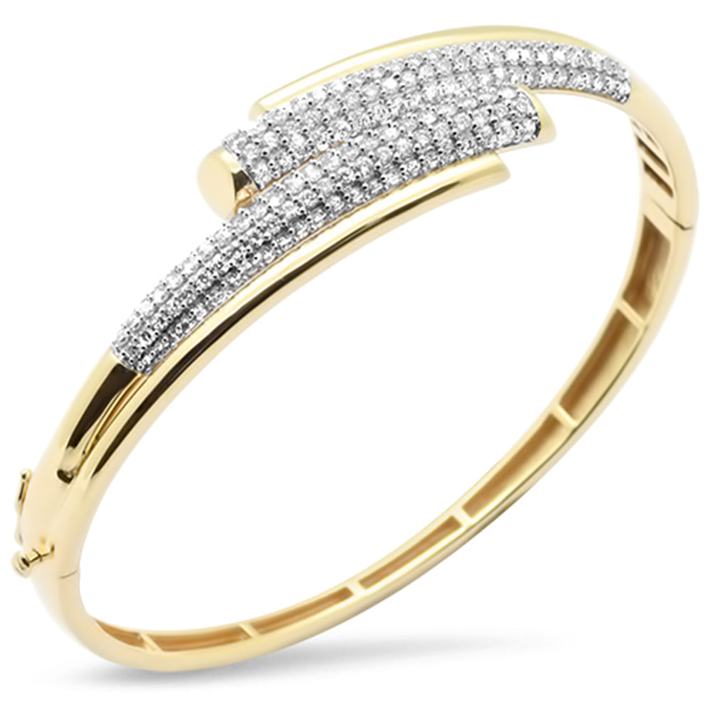 SPECIAL!1.99ct G SI 14K Yellow Gold Diamond Wrap Around Style Bangle Bracelet