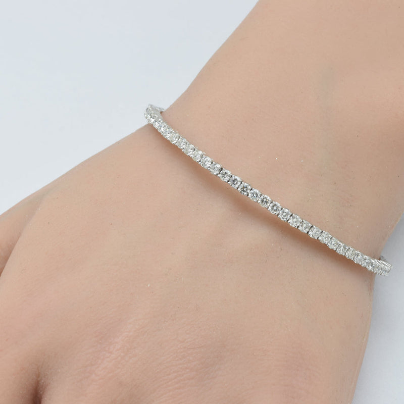 SPECIAL! 2.02ct G SI 14K White Gold Round Diamond Flexible Bangle Bracelet