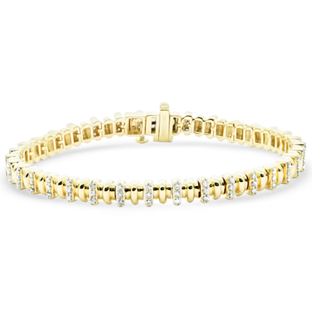 SPECIAL!.96ct G SI 14K Yellow Gold Round Diamond Modern Trendy Bracelet 7" Long