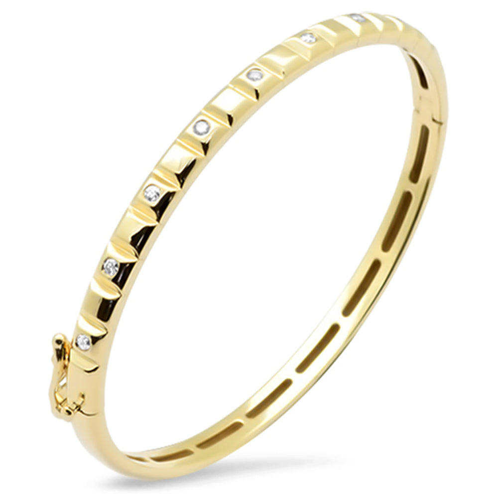 SPECIAL!.24ct G SI 14K Yellow Gold Round Diamond Bangle Bracelet