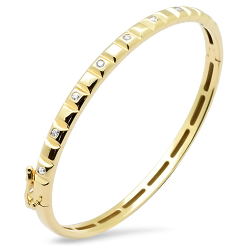 SPECIAL!.24ct G SI 14K Yellow Gold Round Diamond Bangle Bracelet