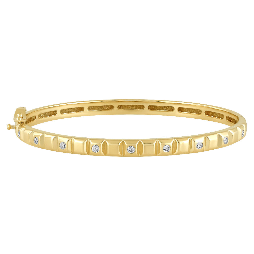 SPECIAL!.24ct G SI 14K Yellow Gold Round Diamond Bangle Bracelet
