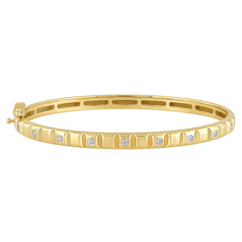 SPECIAL!.24ct G SI 14K Yellow Gold Round Diamond Bangle Bracelet