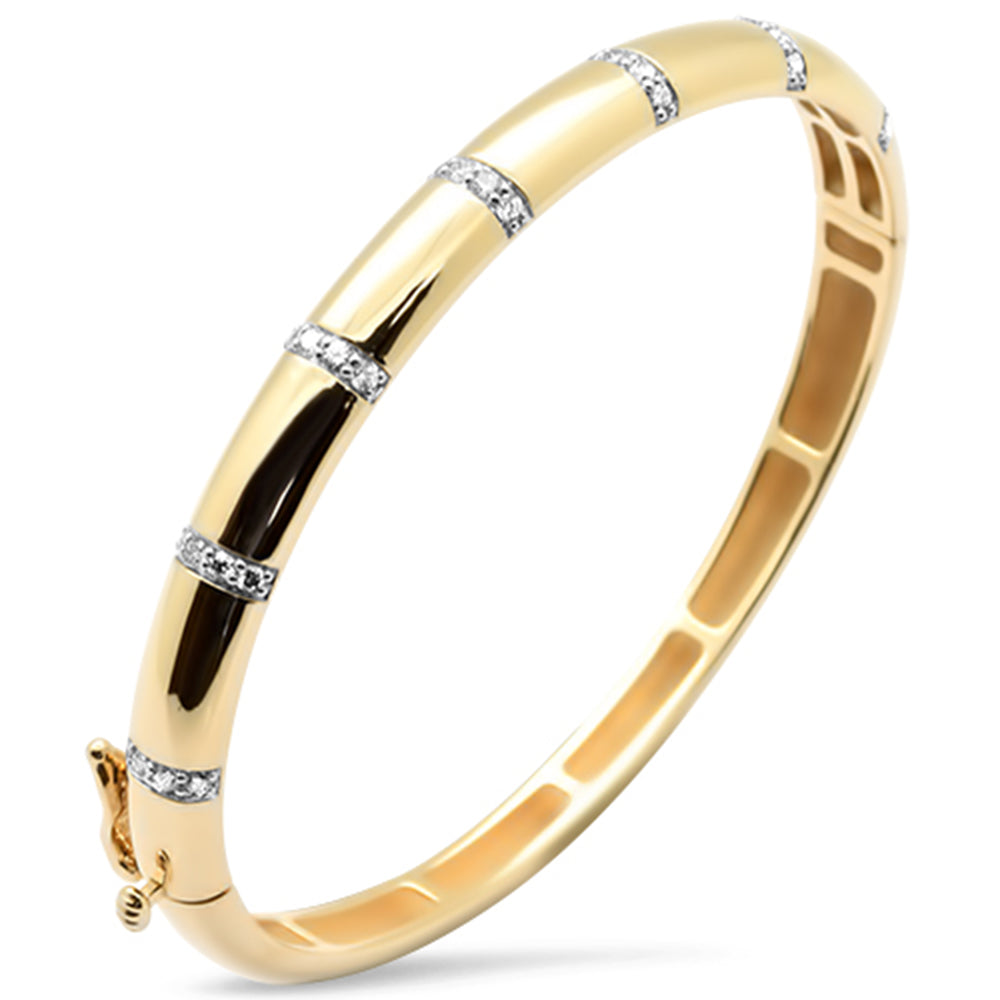 SPECIAL!.47ct G SI 14K Yellow Gold Round Diamond Dome Bangle Bracelet