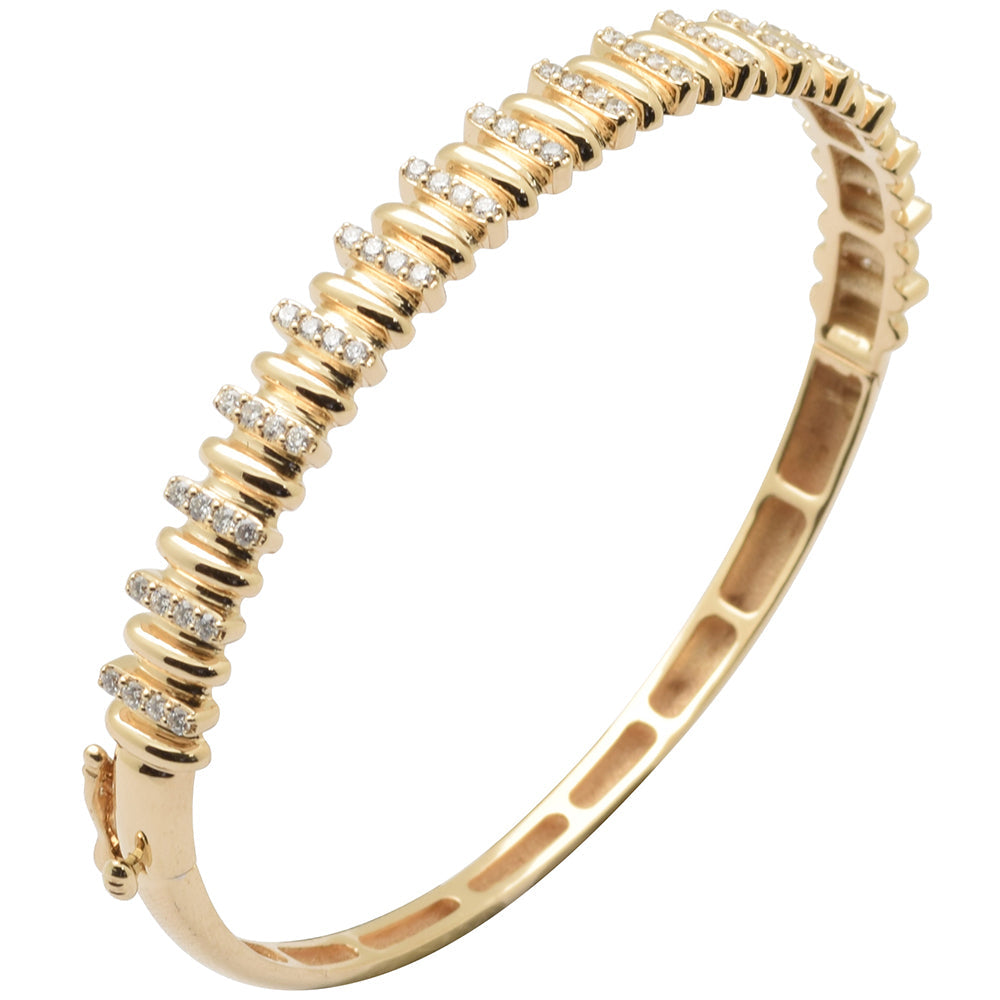 SPECIAL!.75ct G SI 14K Yellow Gold Round Diamond Bangle Bracelet
