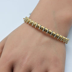 SPECIAL!.75ct G SI 14K Yellow Gold Round Diamond Bangle Bracelet