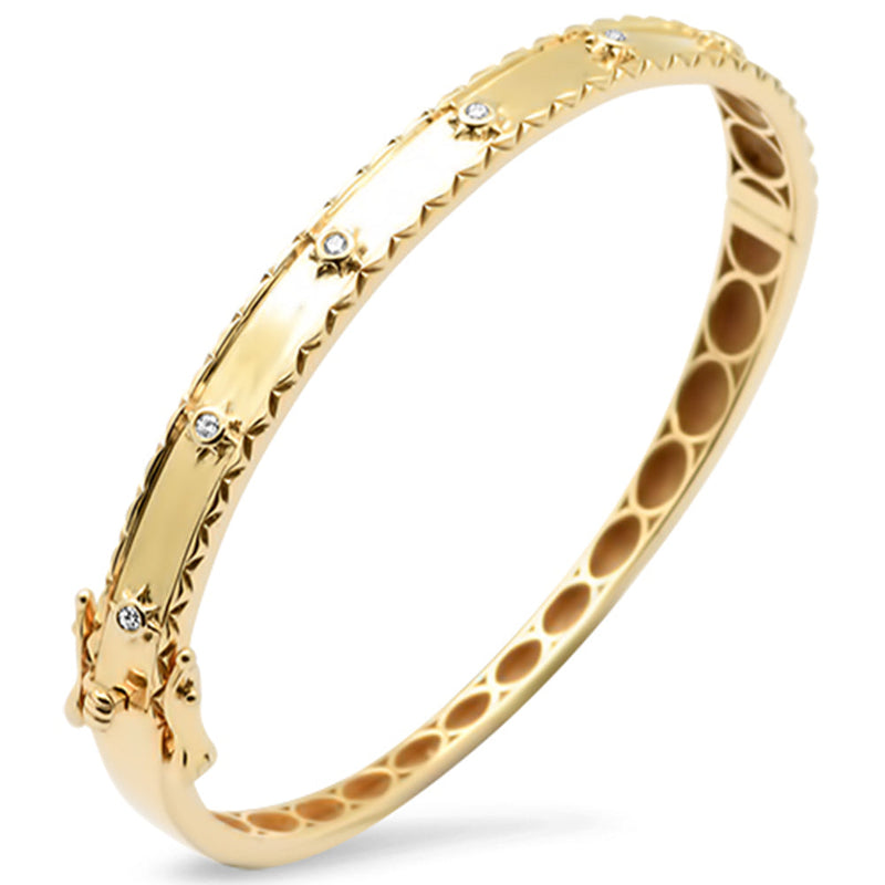 SPECIAL!.10ct G SI 14K Yellow Gold Round Diamond Bangle Bracelet
