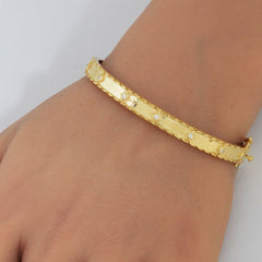 SPECIAL!.10ct G SI 14K Yellow Gold Round Diamond Bangle Bracelet