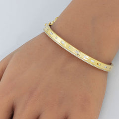 SPECIAL!.70ct G SI 14K Yellow Gold Round & Baguette Diamond Bangle Bracelet