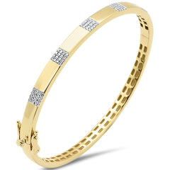 SPECIAL!.32ct G SI 14K Yellow Gold Round Diamond Bangle Bracelet