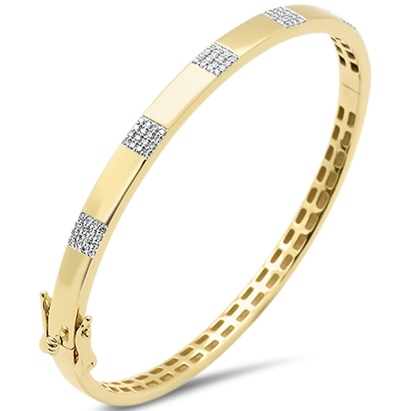 SPECIAL!.32ct G SI 14K Yellow Gold Round Diamond Bangle Bracelet