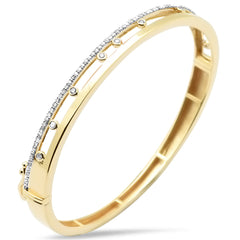 SPECIAL!.48ct G SI 14K Yellow Gold Round Diamond Elegant Bangle Bracelet